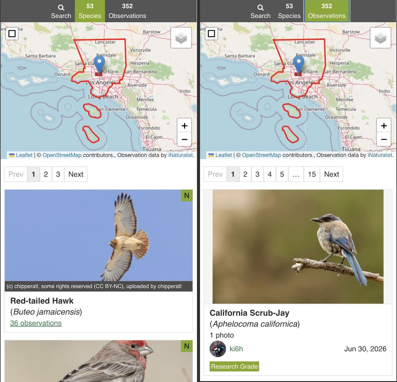Screenshot of Nature Nearby website